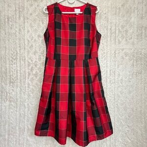 The Childrens Place Adult Red Black Buffalo Check Christmas Dress Sz M Holiday